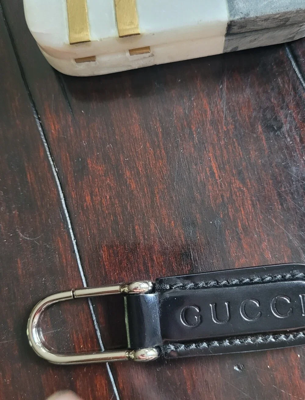 Gucci Embossed Keychain Black